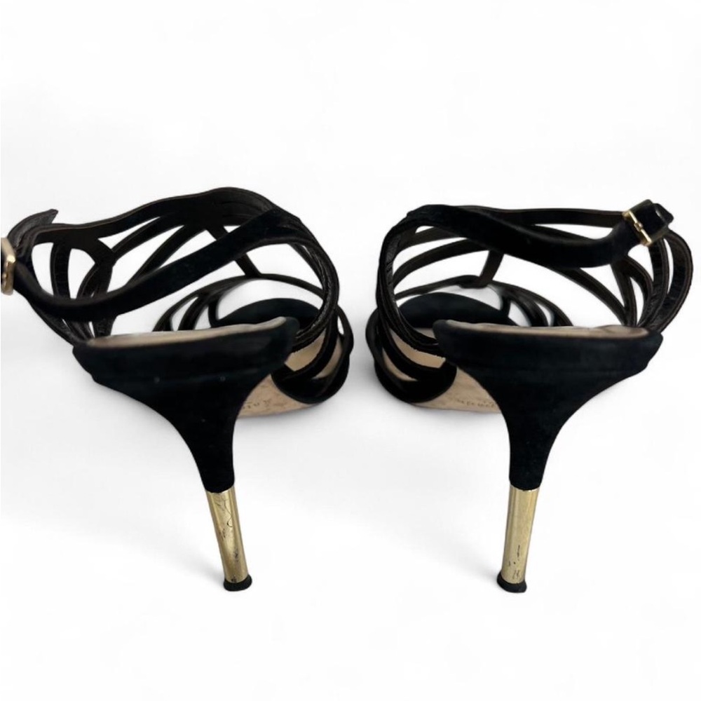 Kate Spade Black strappy heels with Gold accents Size 7.5 - Picture 4 of 10